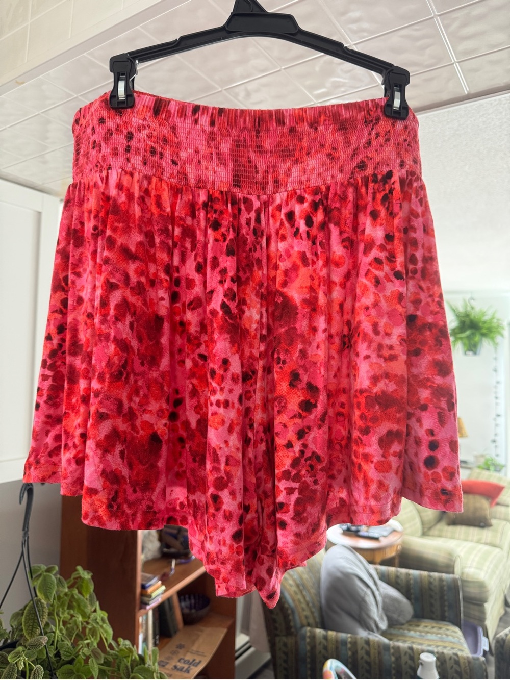 Pink Print Tulip Hem Shorts 0X/14W
